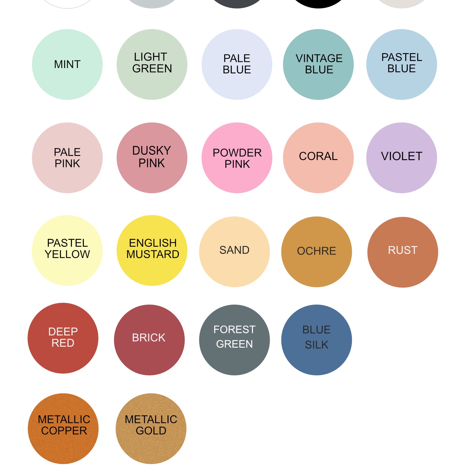 Happy Little Folks Colour Chart