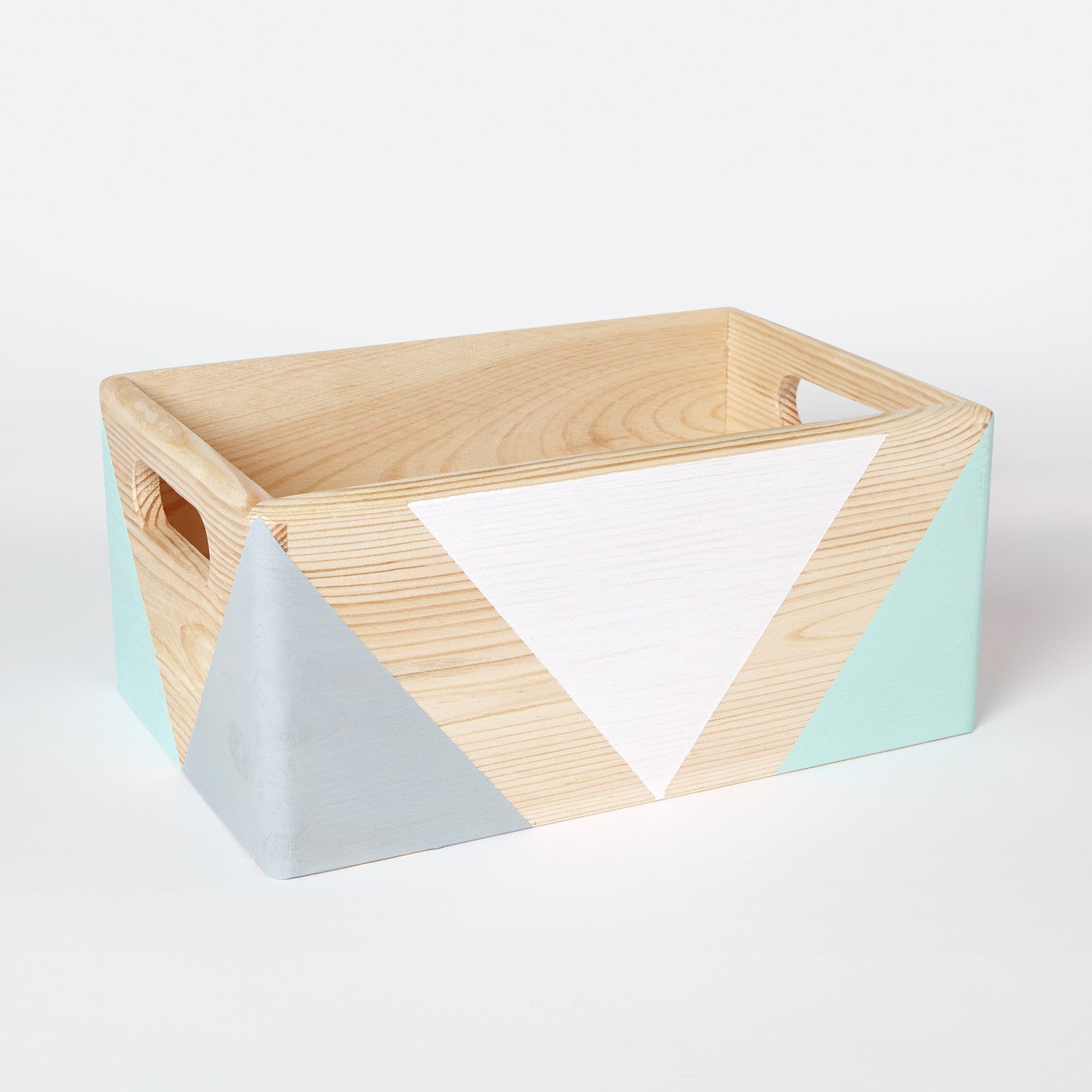 Geometric wooden box with handles - Happy Little Folks