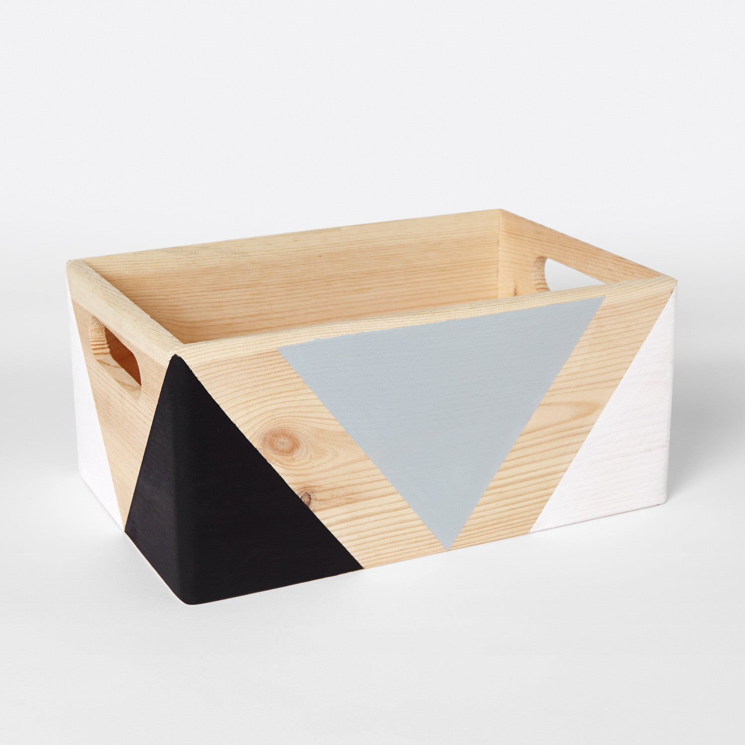 Geometric wooden box with handles - Happy Little Folks