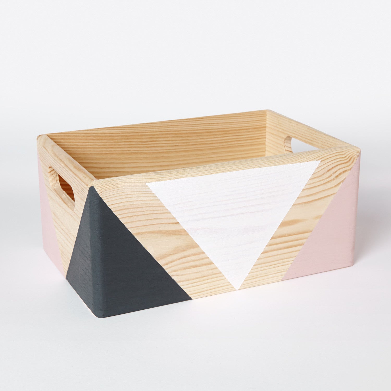 Geometric wooden box with handles - Happy Little Folks