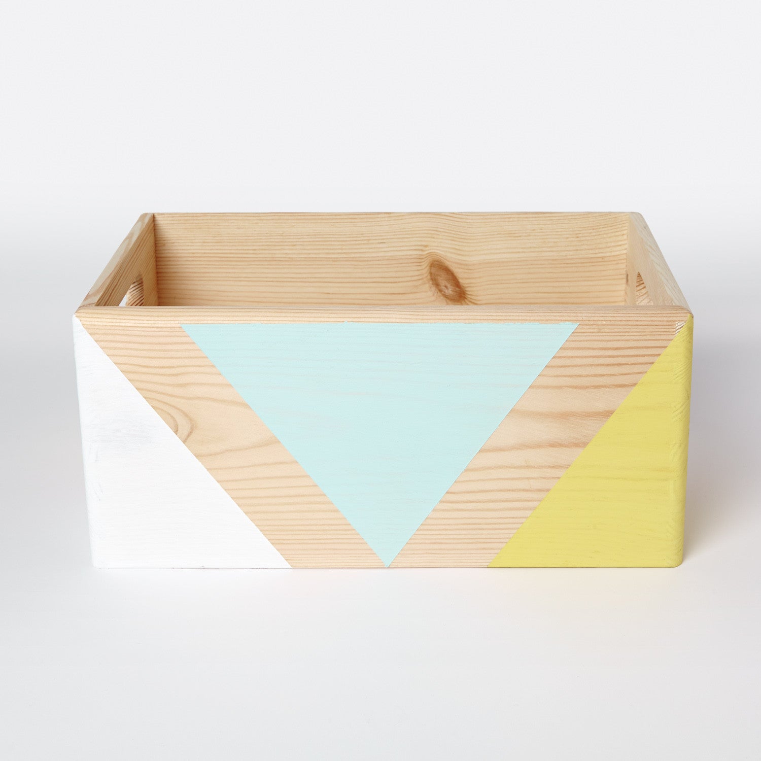Geometric wooden box with handles - Happy Little Folks