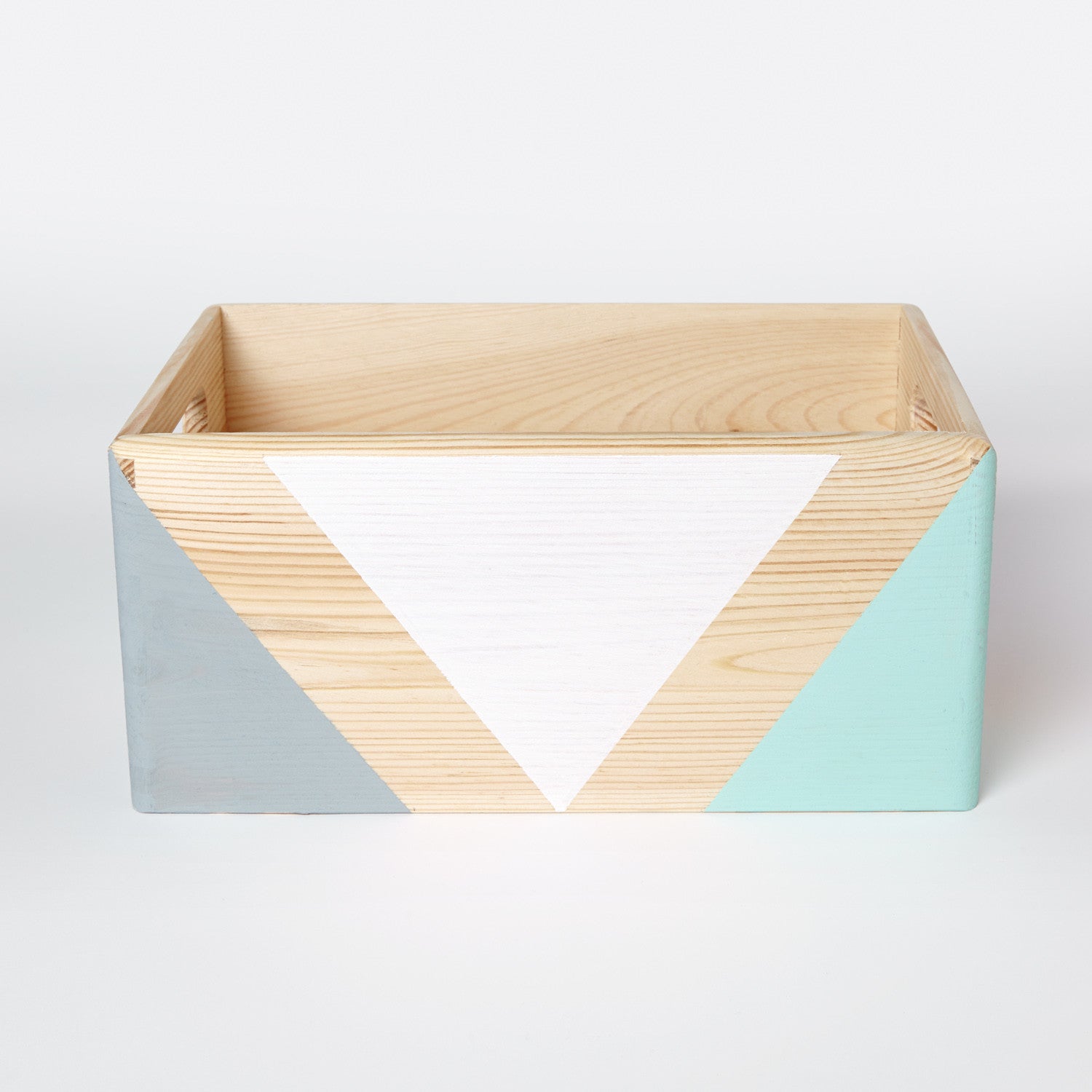Geometric wooden box with handles - Happy Little Folks