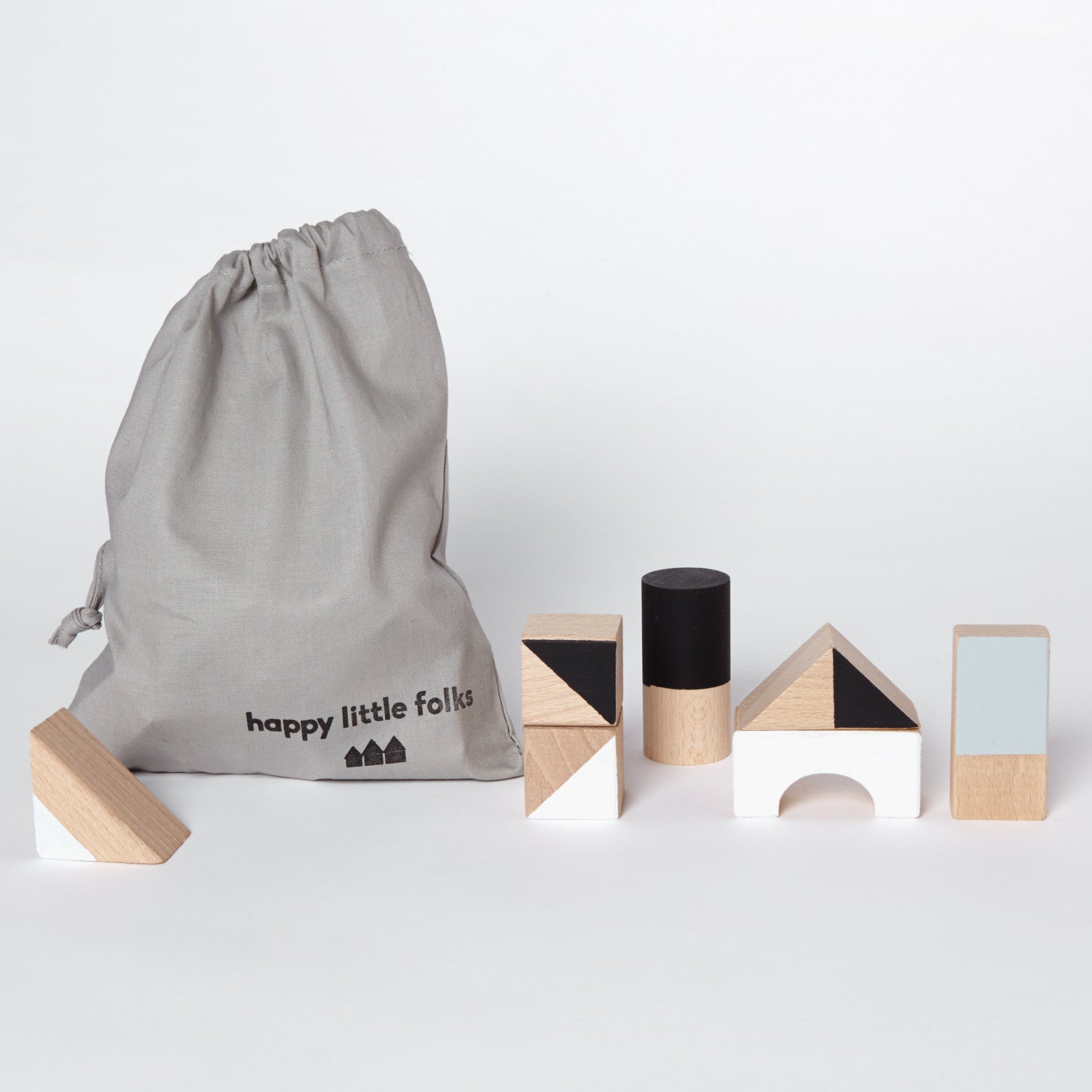 Wooden building blocks - Monochrome - Happy Little Folks