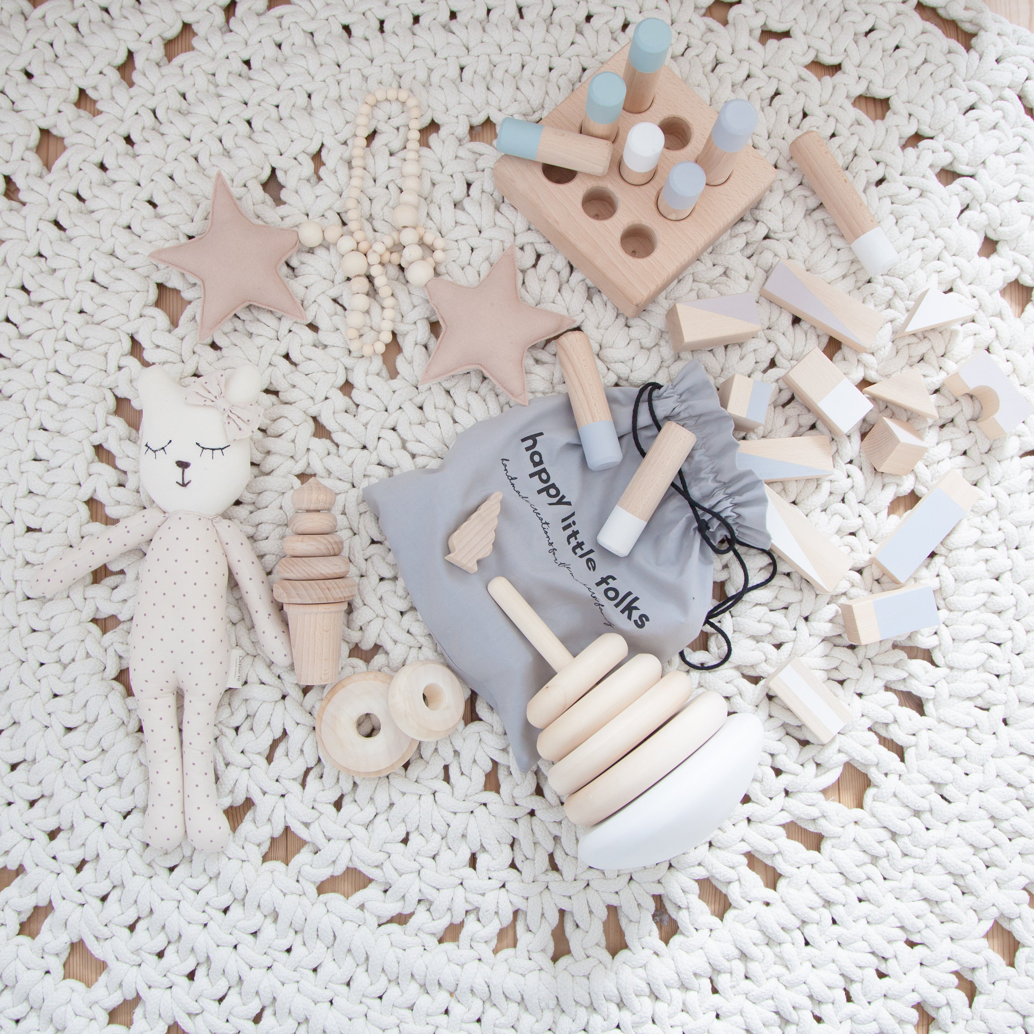 Wooden building blocks - Custom colour choice - Happy Little Folks