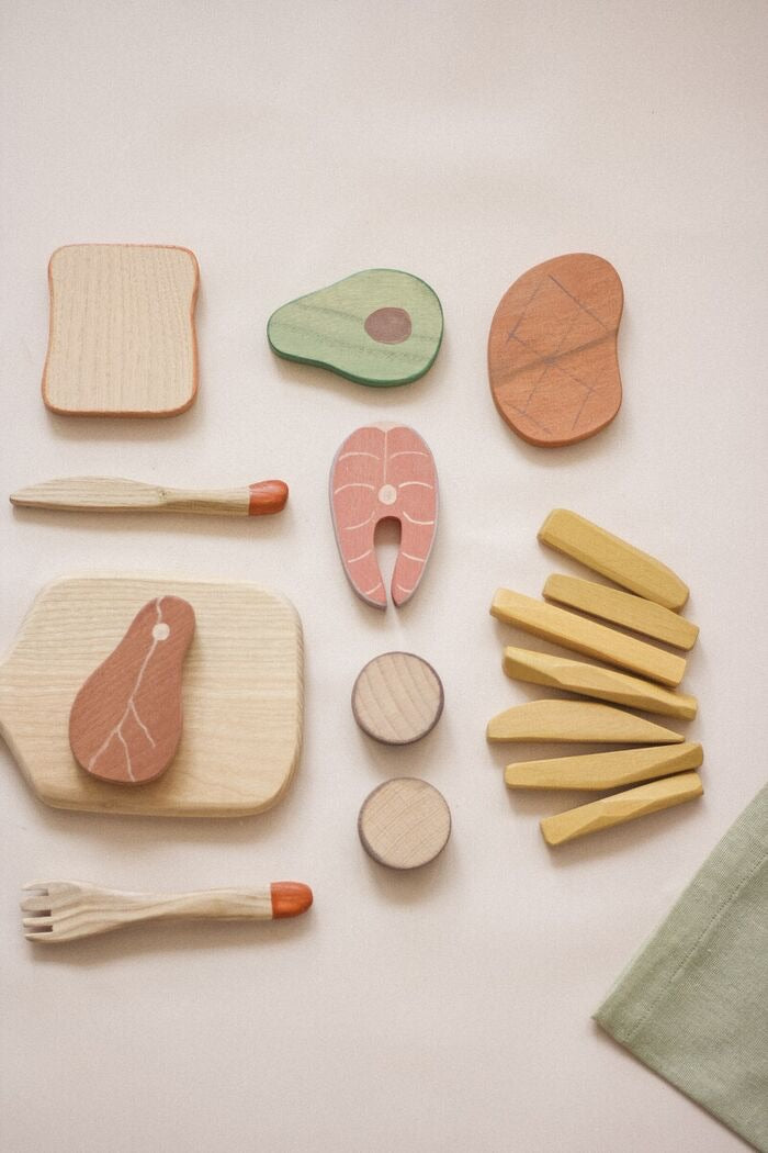 Wooden barbecue set toy