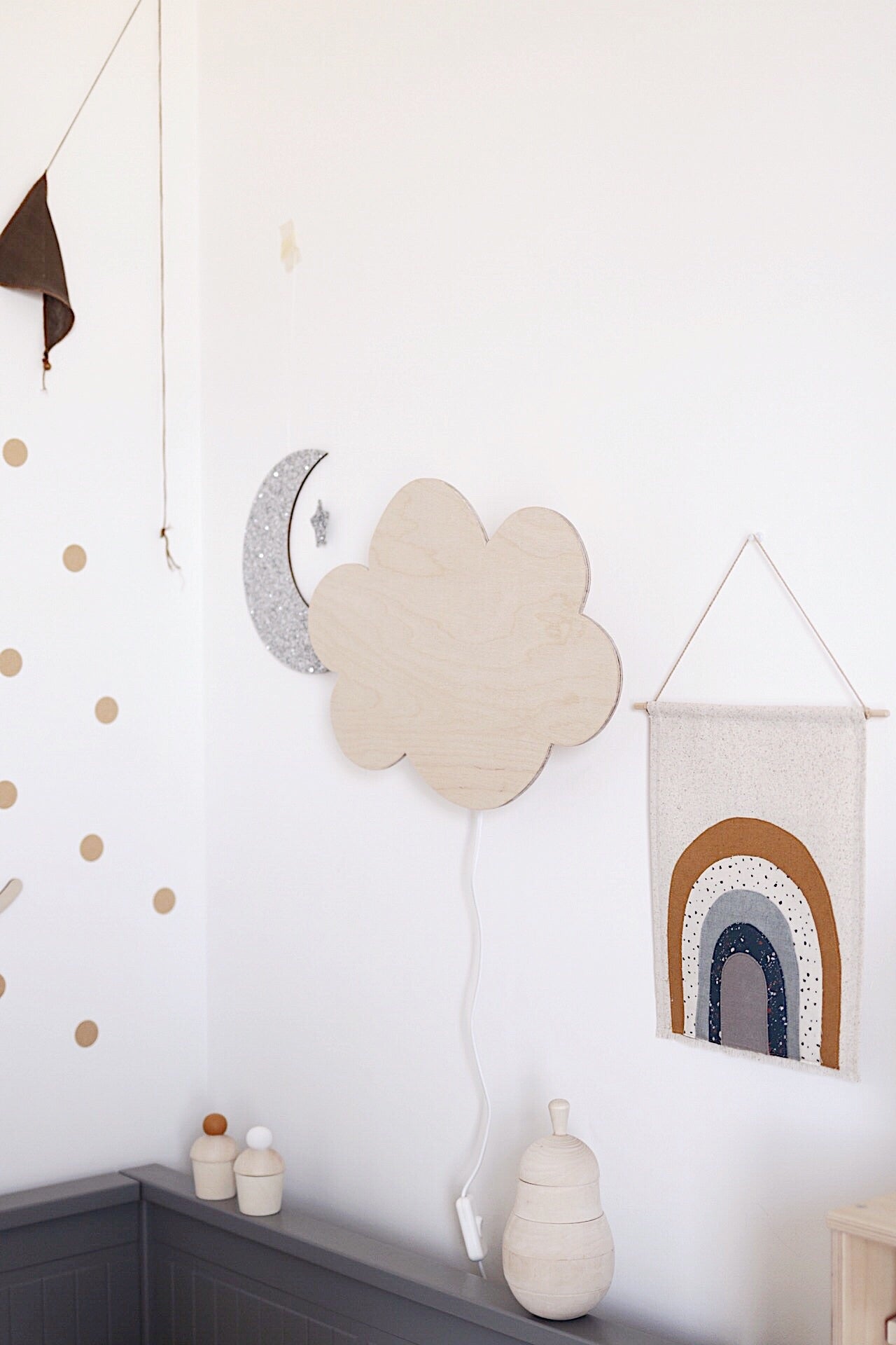 Wooden cloud wall lamp - Happy Little Folks