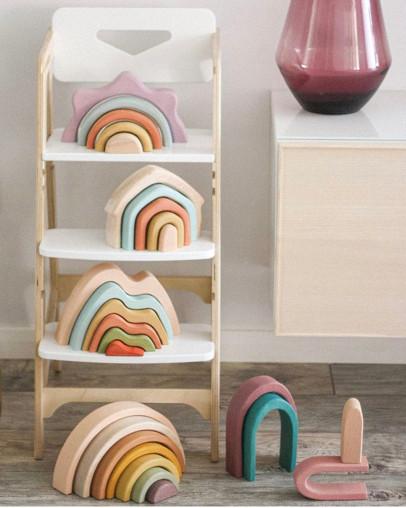 Wooden flower stacker