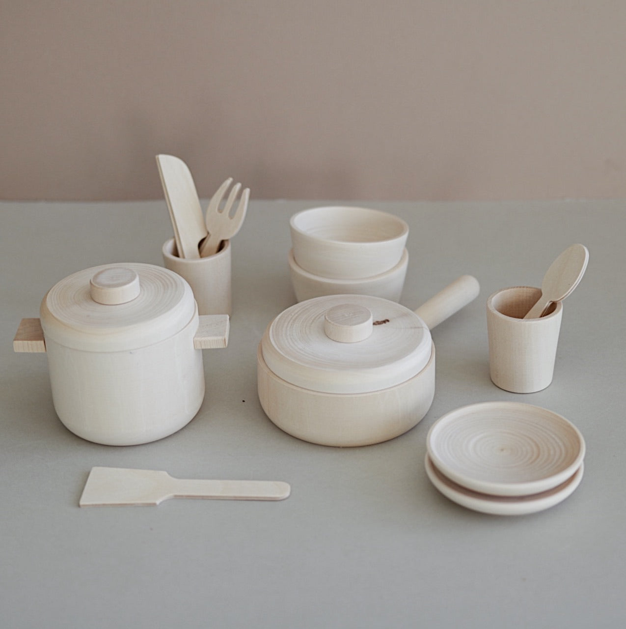 Wooden Cooking set - Natural - Happy Little Folks