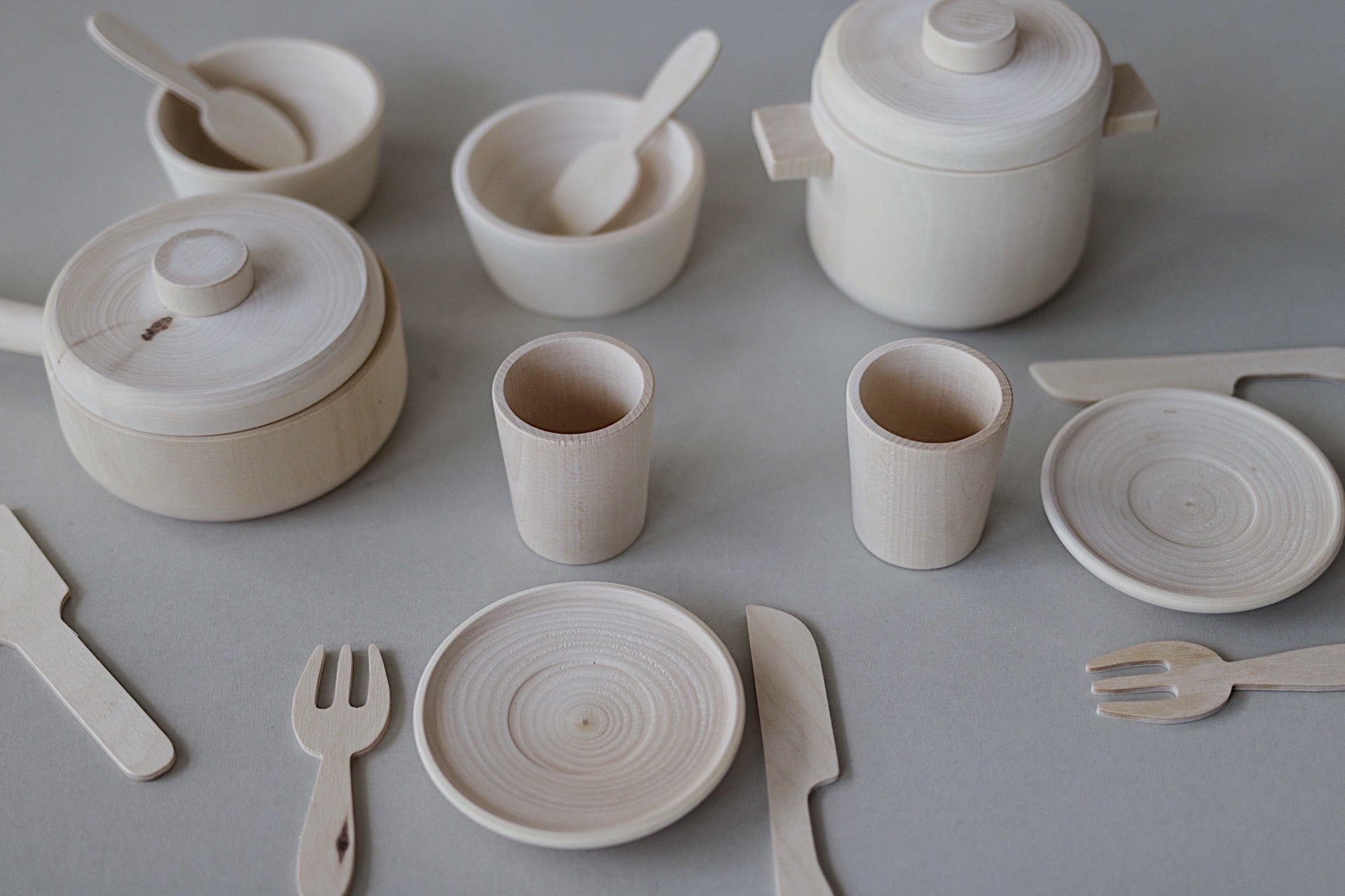 Wooden Cooking set - Natural - Happy Little Folks