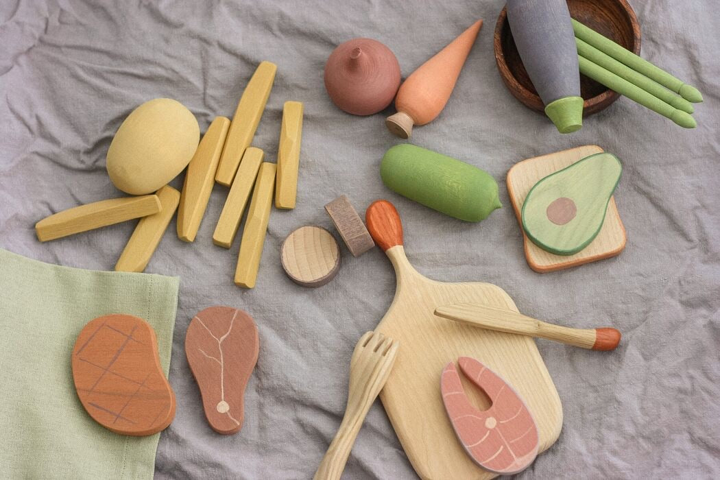 Wooden barbecue set toy