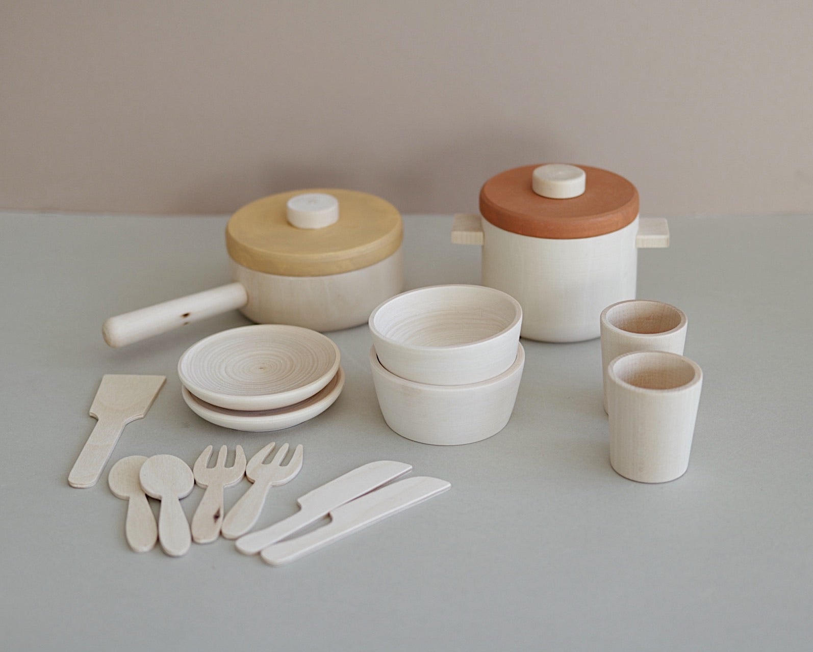 Wooden Cooking set - Custom colour choice - Happy Little Folks