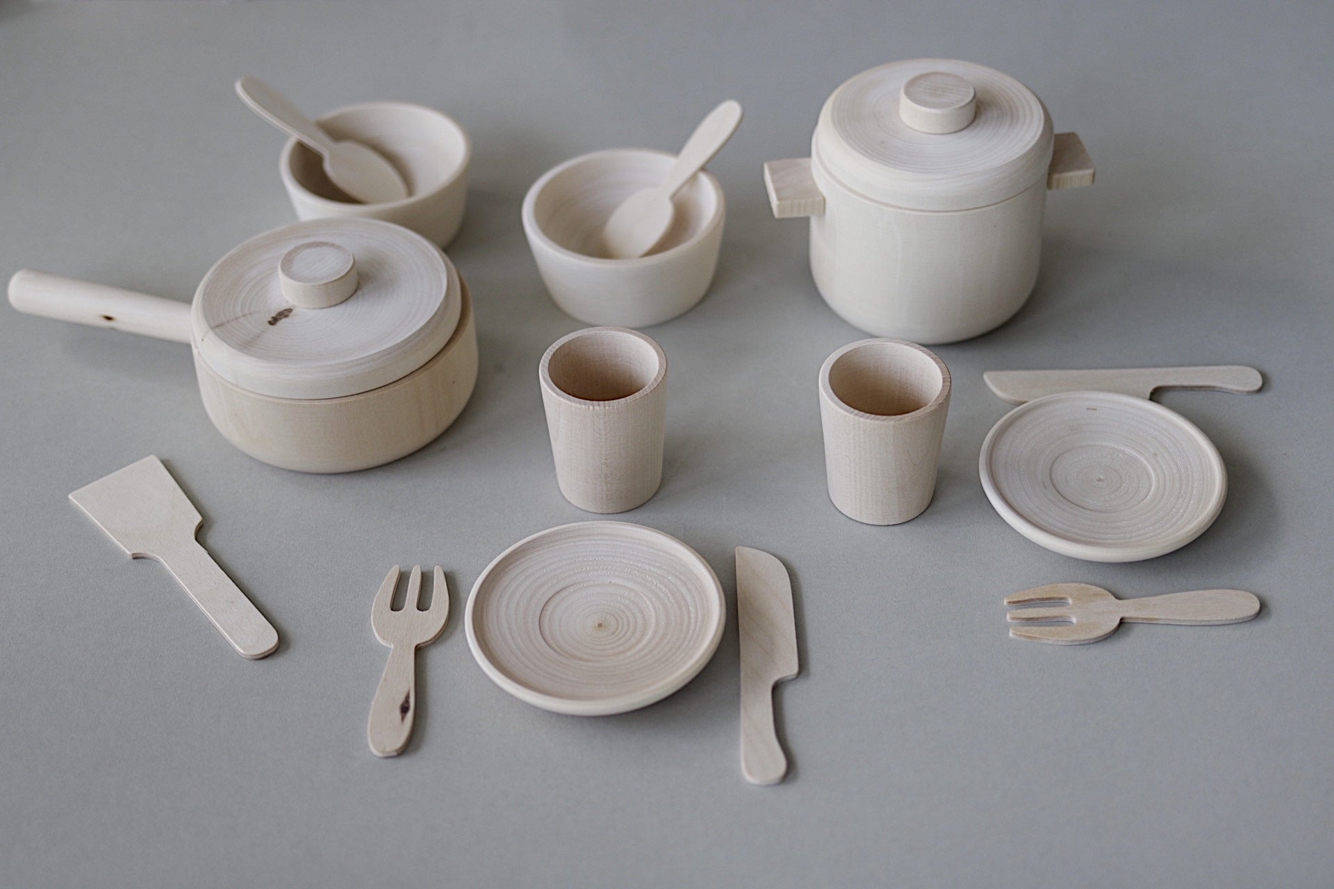 Wooden Cooking set - Natural - Happy Little Folks