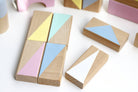 Wooden building blocks - Summer colours - Happy Little Folks
