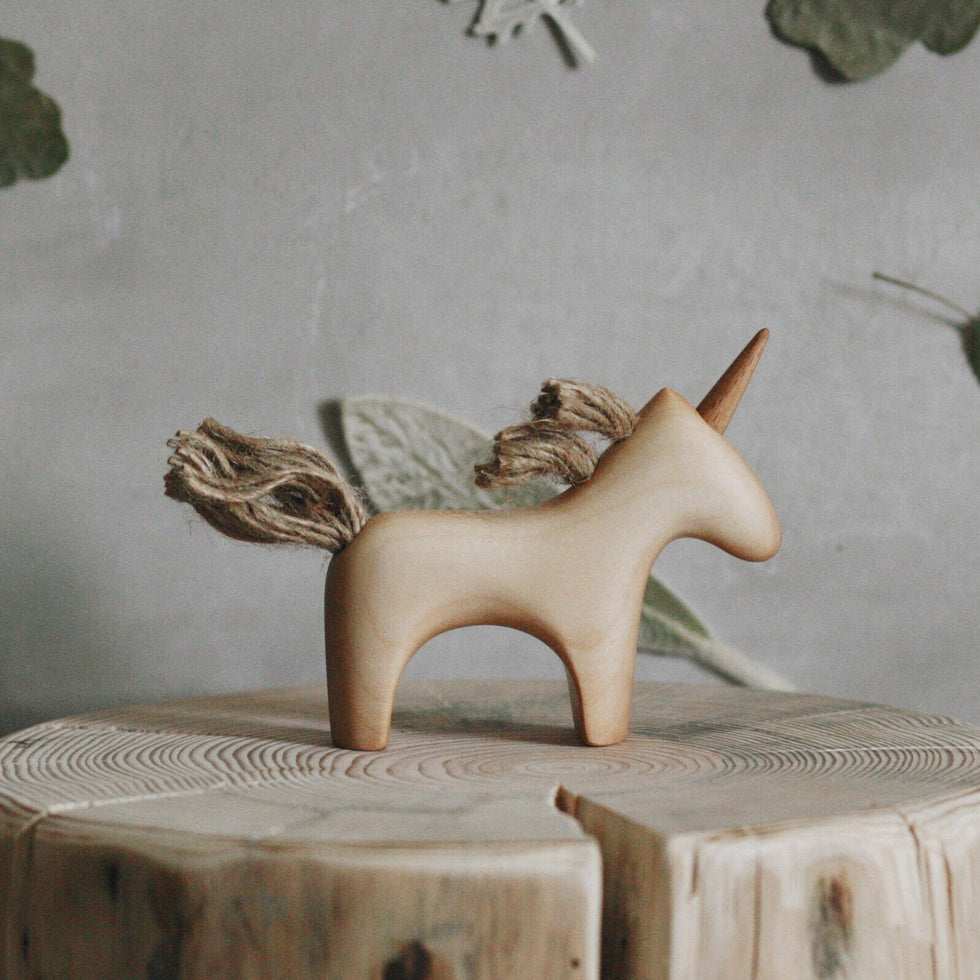 Wooden unicorn toy
