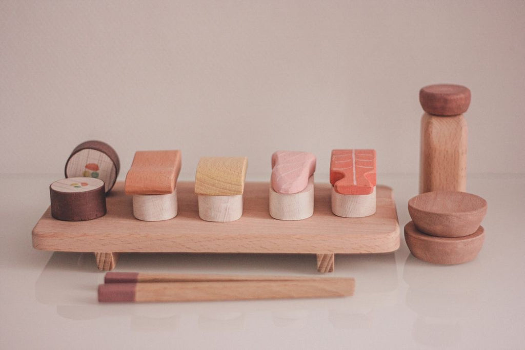 Wooden sushi set