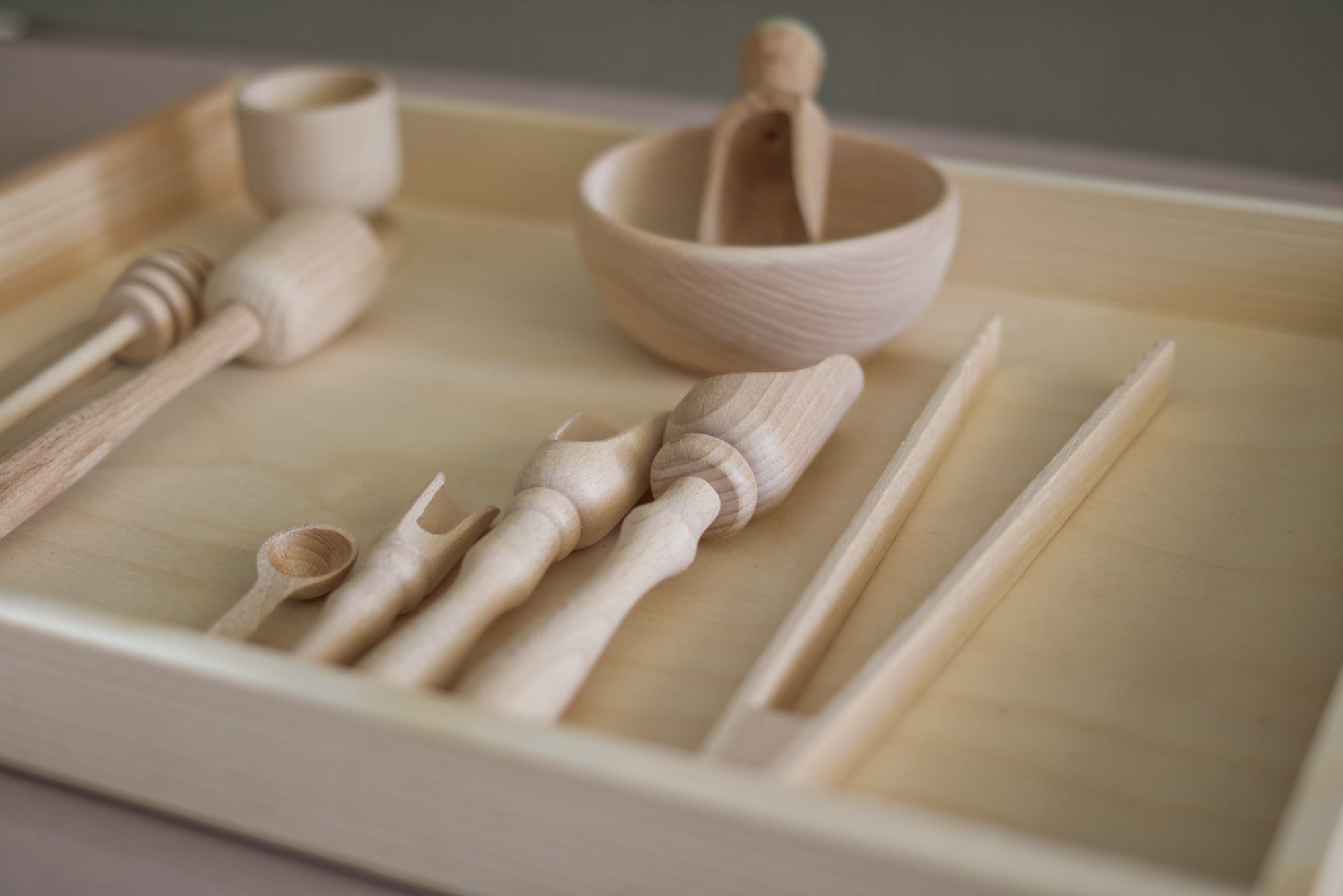 Montessori Wooden Sensory Bin by Happy Little Folks