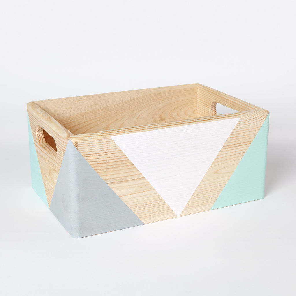 Geometric wooden box with handles - Happy Little Folks