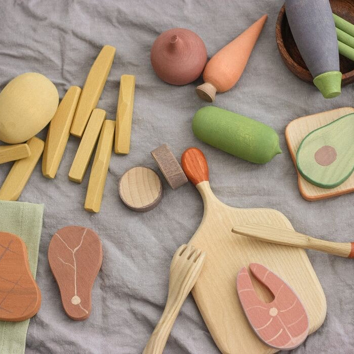 Wooden barbecue set toy