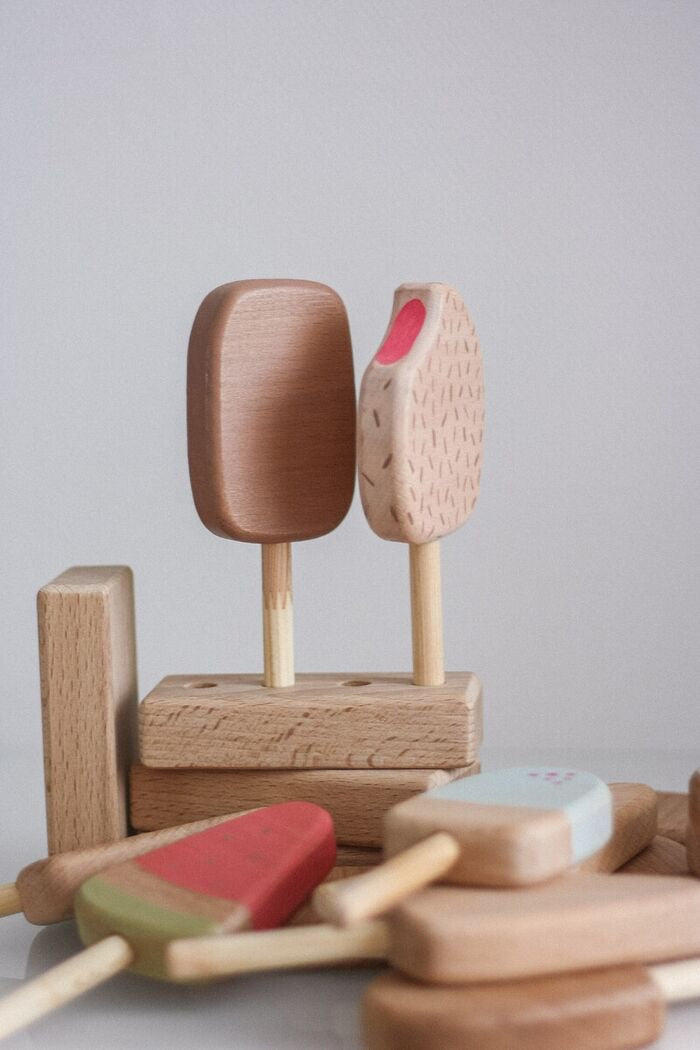 Wooden ice lolly set