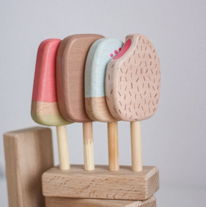 Wooden ice lolly set