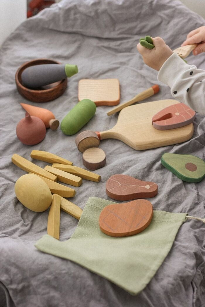 Wooden barbecue set toy