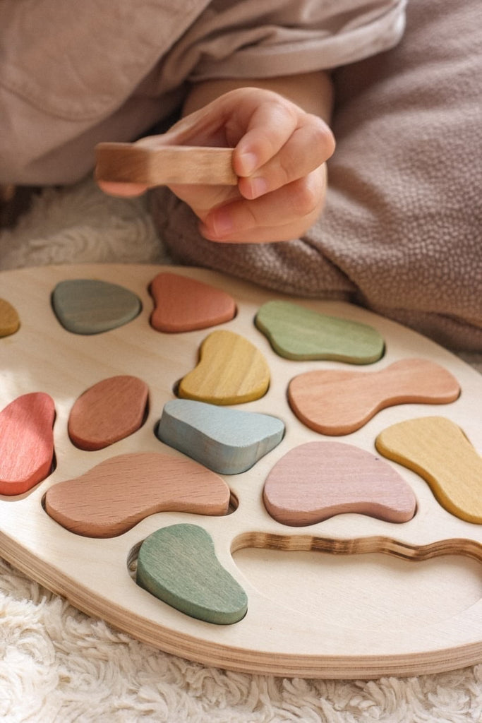 Wooden Artist Palette Puzzle - Happy Little Folks