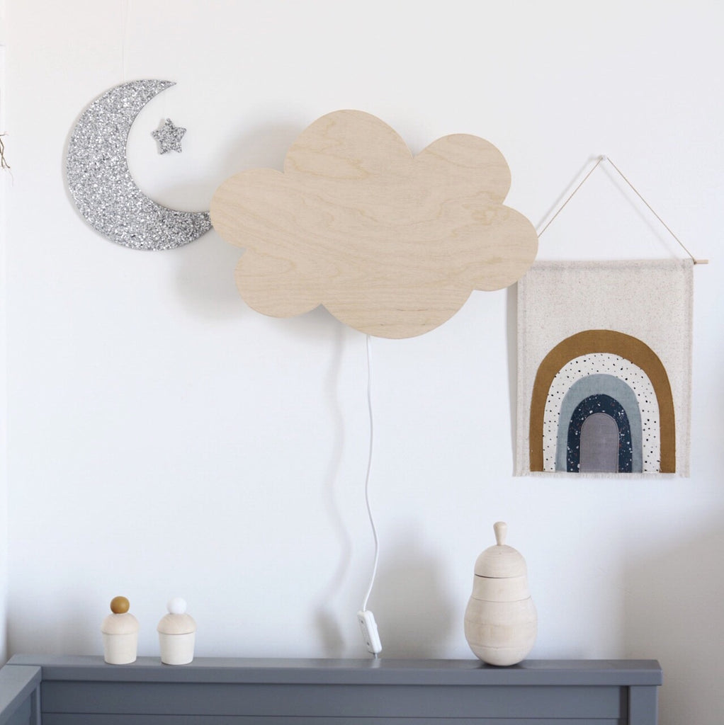 Wooden cloud wall lamp - Happy Little Folks