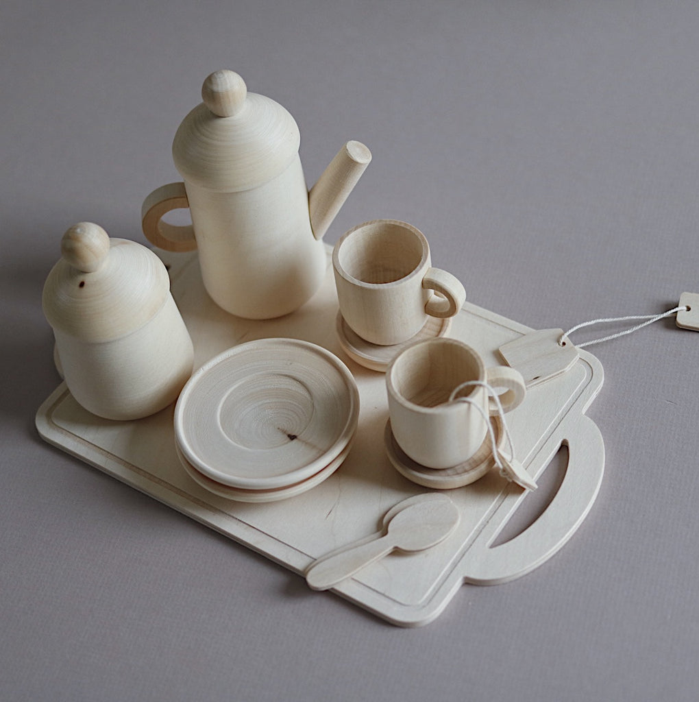 Handcrafted Wooden Tea Set - Natural – Happy Little Folks