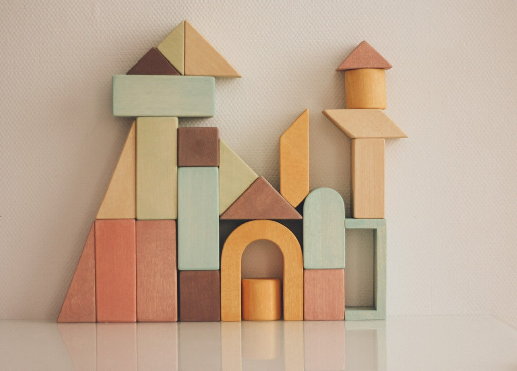 Building block set in Summer tones by Happy Little Folks